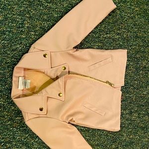 Lovely girls 2T Leather jacket, color is light pink. Barely worn. New condition